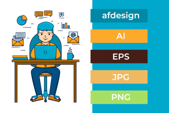 Businessman is Busy for Working: A Visual Solution for Modern Work Narratives