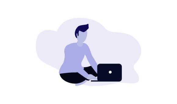 Flat Illustration Man Study at Home: A Versatile Visual Asset for Creative Projects