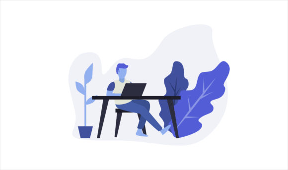 Flat Illustration Man Works at Home: Choosing and Using the Right Visual Assets for Creative Projects