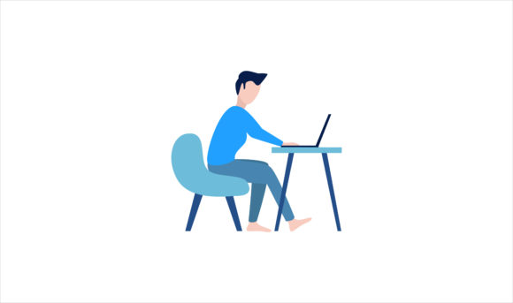 Flat Illustration of a Male Freelancer: Enhancing Creative Design with Versatile Visual Assets