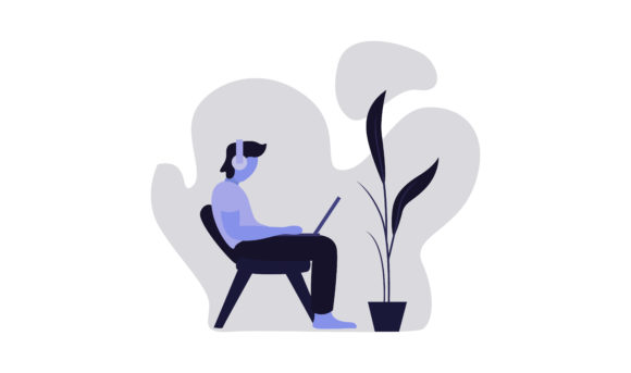 Flat Illustration Stay at Home: A Modern Visual Tool for Creative Projects