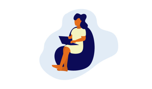 Flat Illustration: Woman Sitting on Couch – A Practical Design Resource for Creative Projects