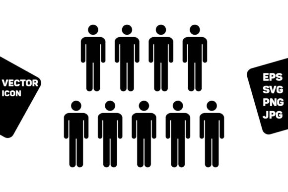 Male Icon Vector Group of Persons Symbol for Modern Design Projects