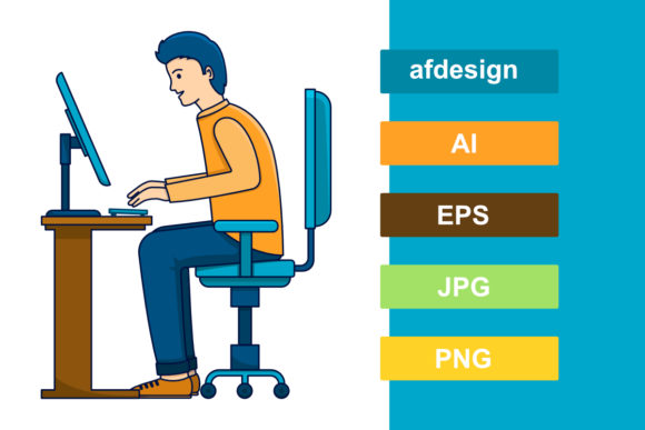 Men Work on Computer: A Versatile Visual for Modern Workspaces
