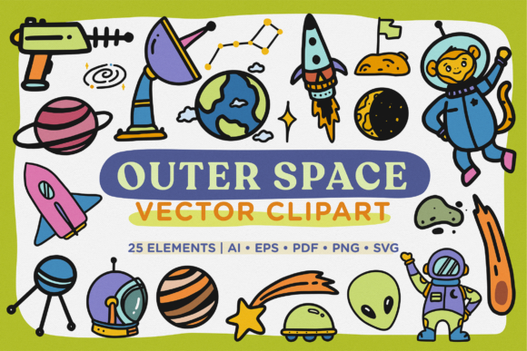 Outer Space Vector Clipart: A Cosmic Design Treasure