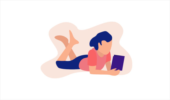 The Power of Flat Illustration: A Girl Reading a Book in Modern Design