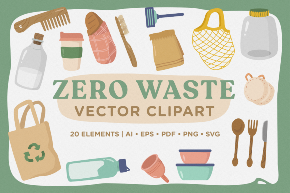 Zero Waste Vector Clipart for Modern Design Projects